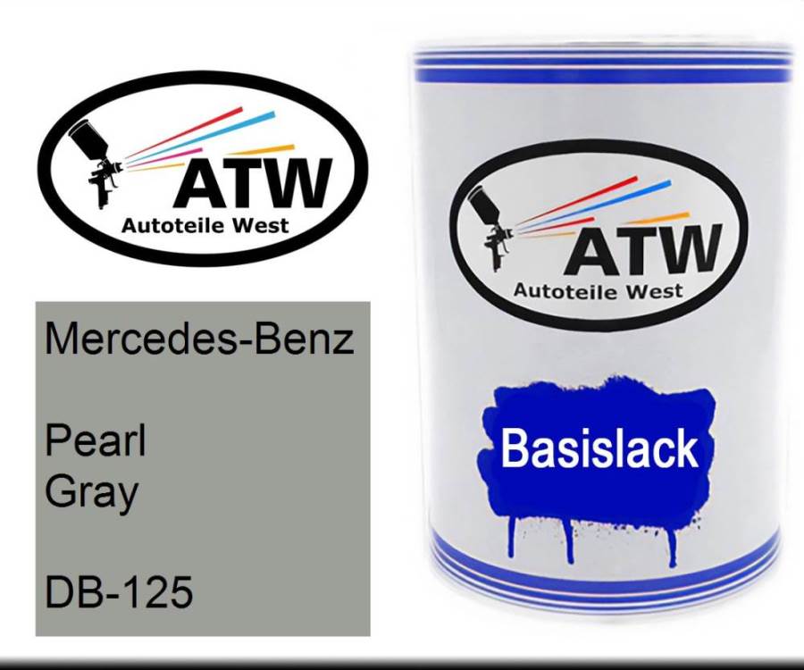 Mercedes-Benz, Pearl Gray, DB-125: 500ml Lackdose, von ATW Autoteile West.